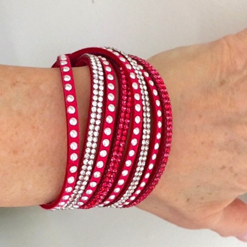 Hot Pink Wraparound Studded Bracelet NWOT